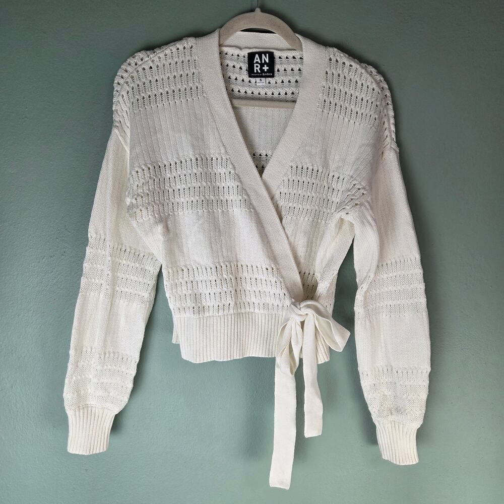 Alp N Rock Womens Open Knit Off White Wrap Sweater Small Cottagecore Beachy Boho